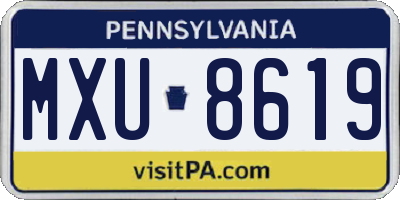 PA license plate MXU8619