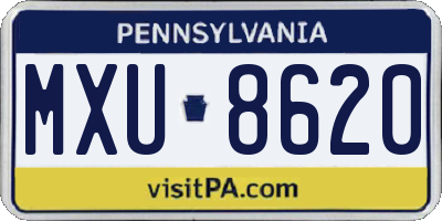 PA license plate MXU8620