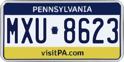 PA license plate MXU8623