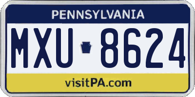 PA license plate MXU8624