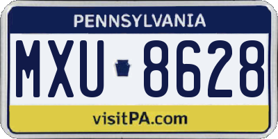 PA license plate MXU8628