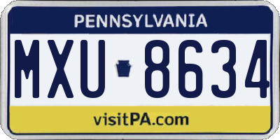 PA license plate MXU8634