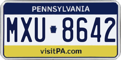 PA license plate MXU8642