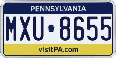 PA license plate MXU8655