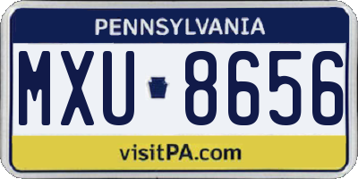 PA license plate MXU8656