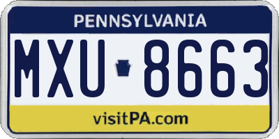 PA license plate MXU8663