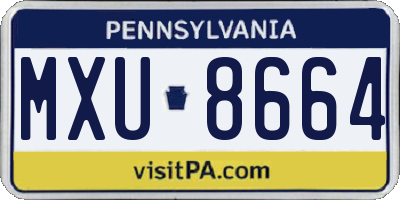 PA license plate MXU8664