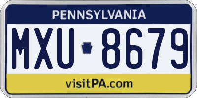PA license plate MXU8679