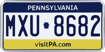 PA license plate MXU8682