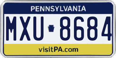 PA license plate MXU8684