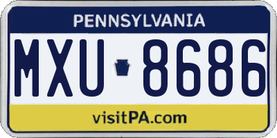 PA license plate MXU8686