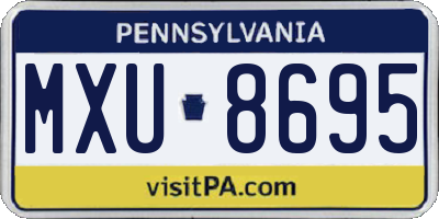 PA license plate MXU8695