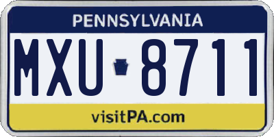 PA license plate MXU8711