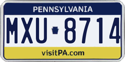 PA license plate MXU8714