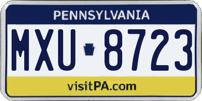 PA license plate MXU8723