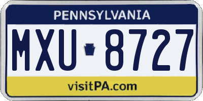 PA license plate MXU8727
