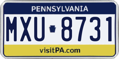 PA license plate MXU8731