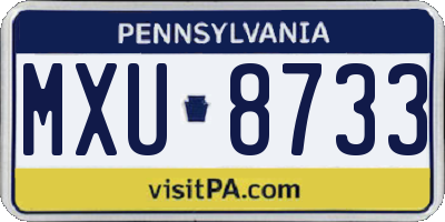 PA license plate MXU8733