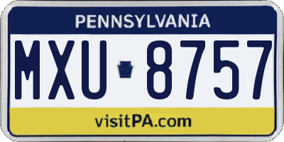 PA license plate MXU8757