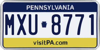 PA license plate MXU8771