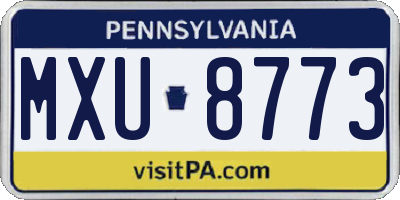 PA license plate MXU8773