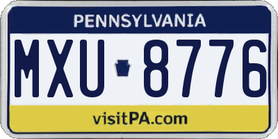 PA license plate MXU8776