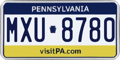 PA license plate MXU8780