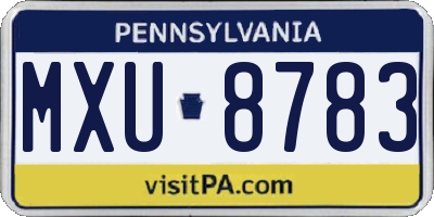 PA license plate MXU8783