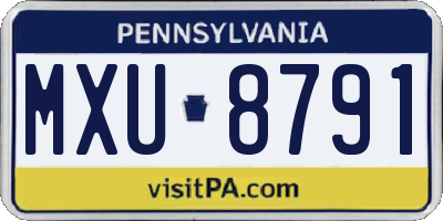 PA license plate MXU8791