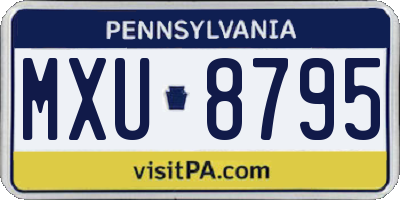 PA license plate MXU8795