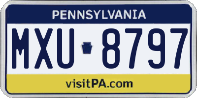 PA license plate MXU8797