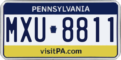 PA license plate MXU8811
