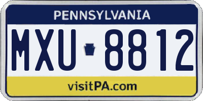 PA license plate MXU8812