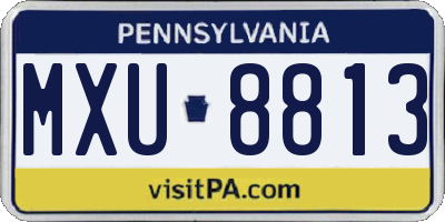 PA license plate MXU8813