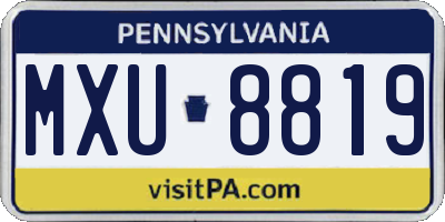 PA license plate MXU8819