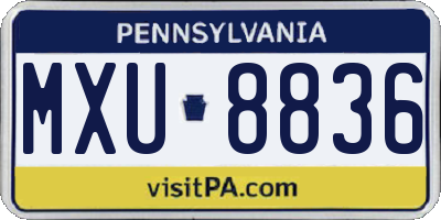 PA license plate MXU8836