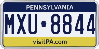 PA license plate MXU8844