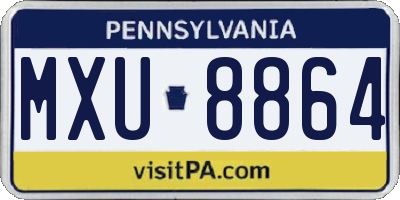 PA license plate MXU8864