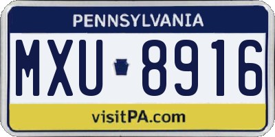 PA license plate MXU8916