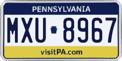 PA license plate MXU8967