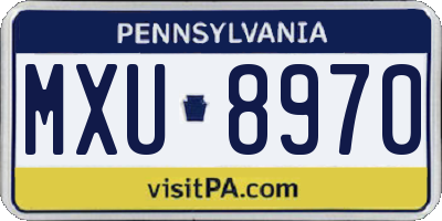 PA license plate MXU8970