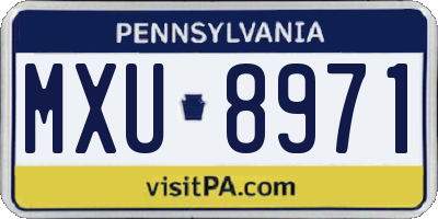 PA license plate MXU8971
