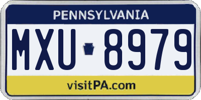 PA license plate MXU8979