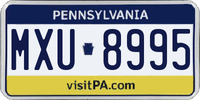 PA license plate MXU8995