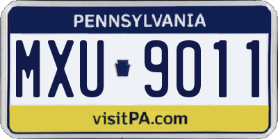 PA license plate MXU9011