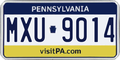 PA license plate MXU9014