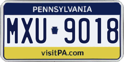 PA license plate MXU9018
