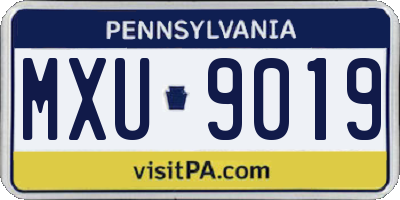 PA license plate MXU9019
