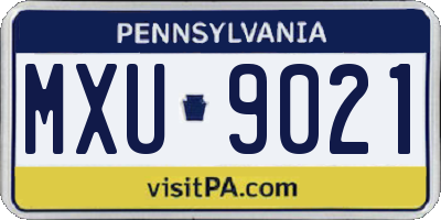 PA license plate MXU9021