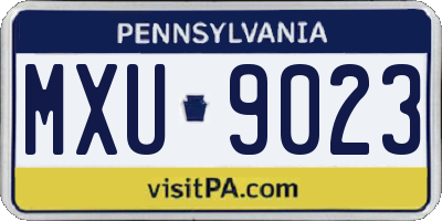 PA license plate MXU9023